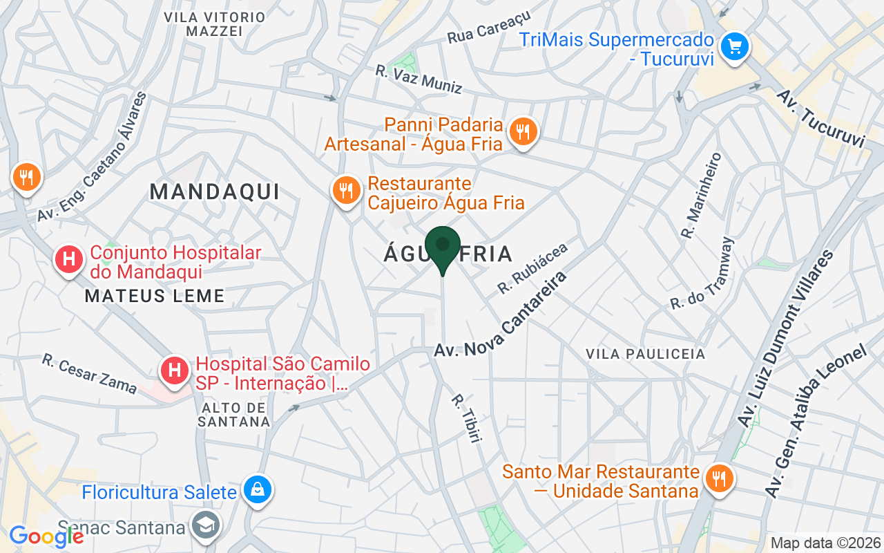 Mapa de Agua Fria · São Paulo · SP