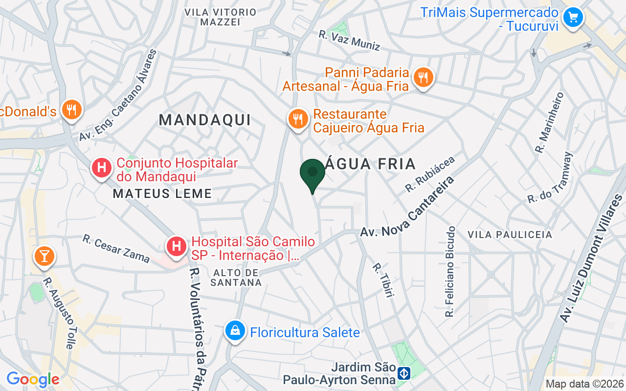 Mapa de Agua Fria · São Paulo · SP